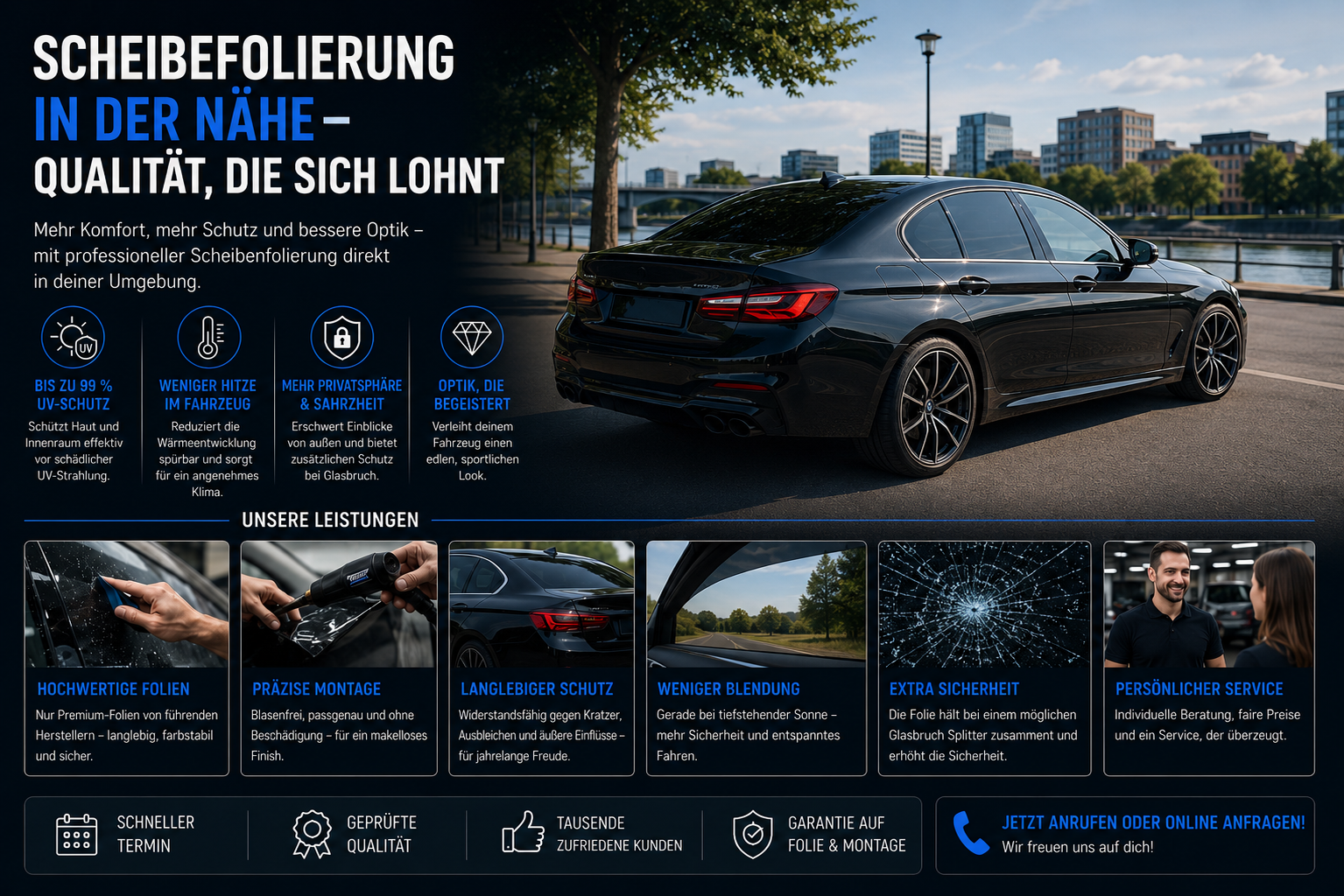Scheibenfolierung in der Nähe – Scheibenfolierungszentrum München